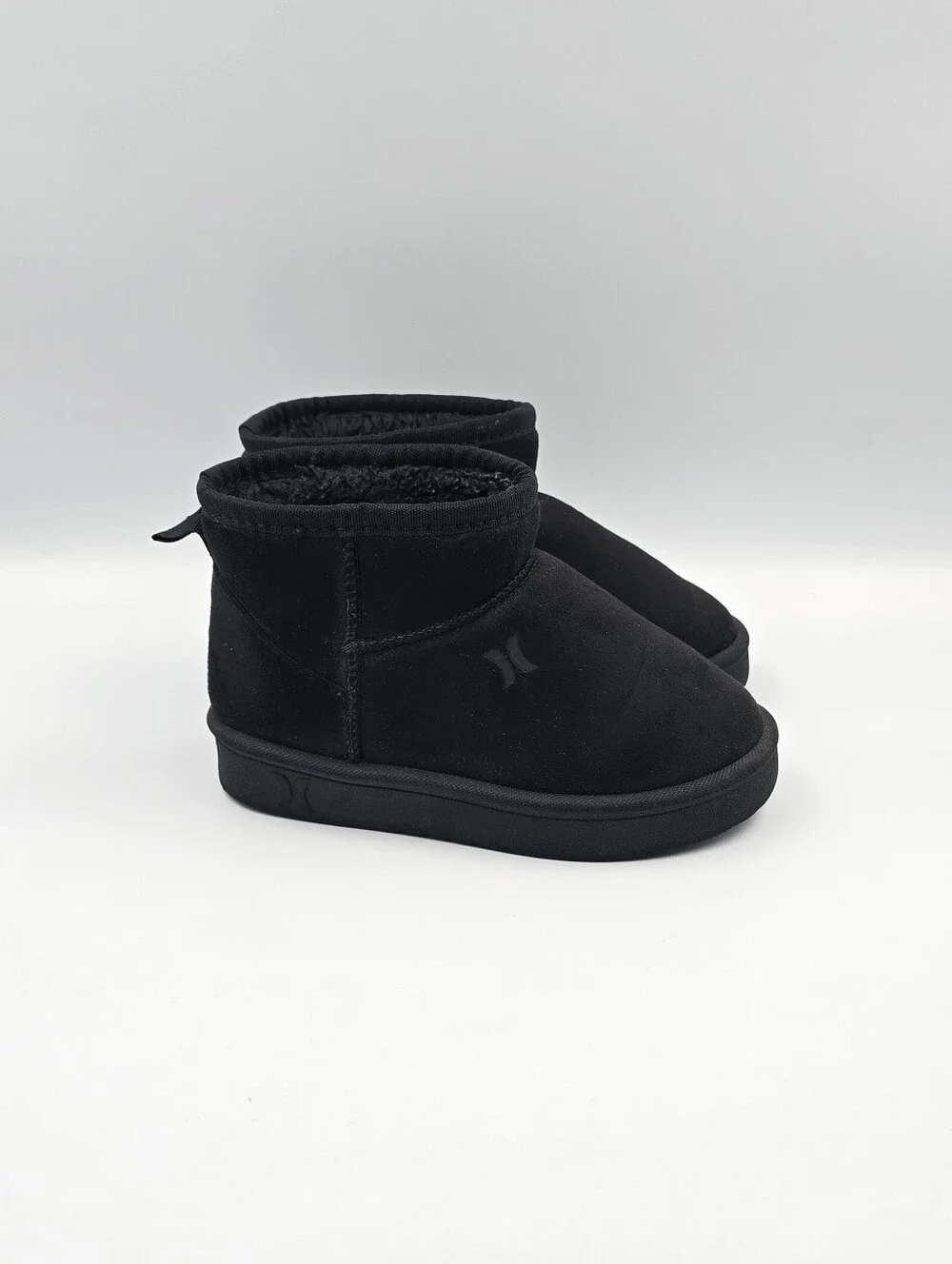 Hurley Kids Black Faux Suede Sherpa Lined Mini Ankle Boots Size 9 Toddler